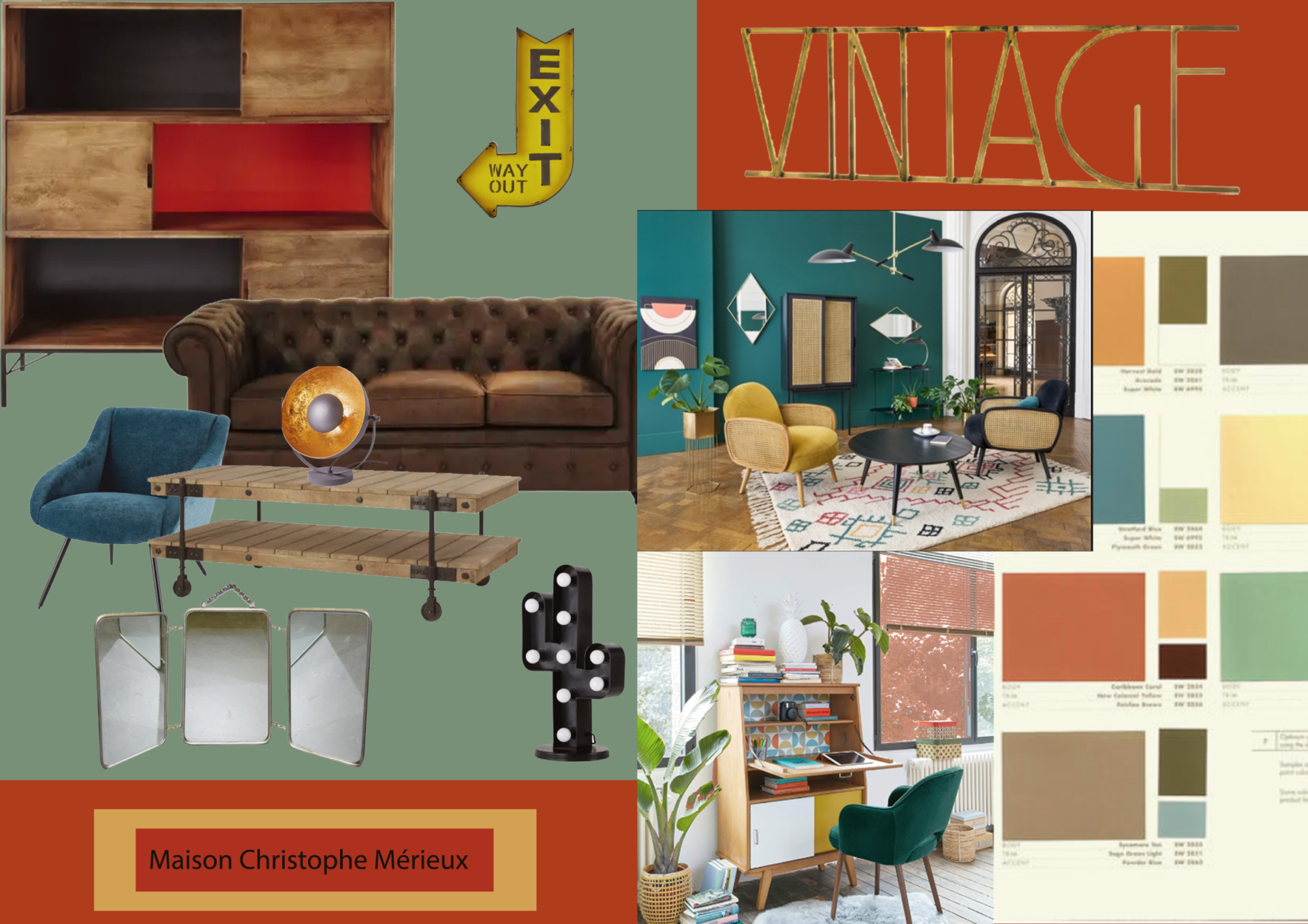 planche tendance style vintage habitat et humanisme Lyon Planche tendance inspiration vintage